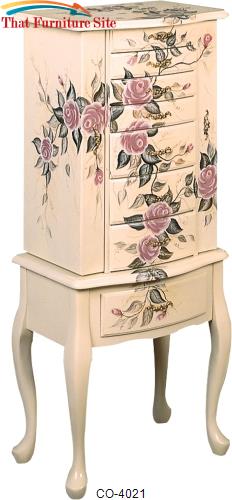 Jewelry Armoires Hand Painted Jewelry Armoire by Coaster Furniture  | 