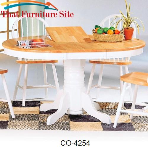 Damen Oval Pedestal Table with Leaf by Coaster Furniture  | Austin