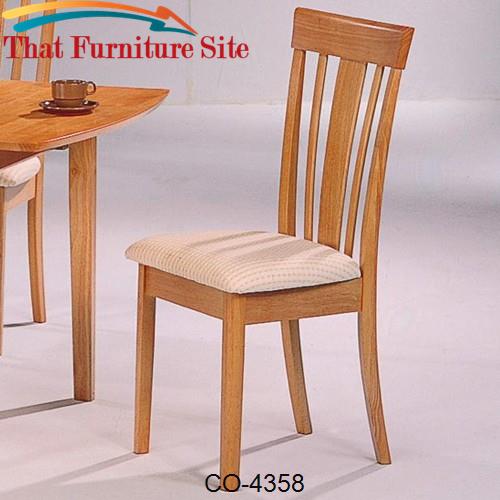 Davie Vertical Splat Back Dining Side Chair with Fabric Seat by Coaste