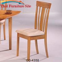 Davie Vertical Splat Back Dining Side Chair with Fabric Seat by Coaster Furniture 