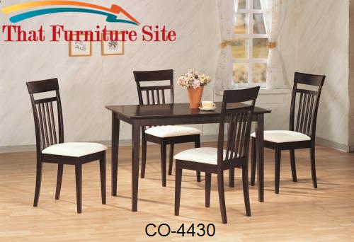Andrews 5 Piece Dining Set with Upholstered Chairs by Coaster Furnitur