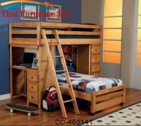 Wrangle Hill Twin Over Twin Loft Bed with Built-In Desk by Coaster Furniture 