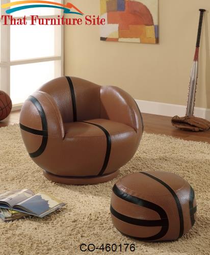 Kids Sports Chairs Small Kids Basketball Chair and Ottoman by Coaster 