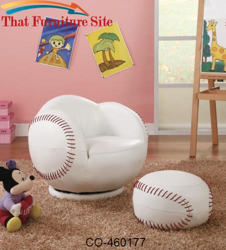 Kids Sports Chairs Small Kids Baseball Chair and Ottoman by Coaster Fu