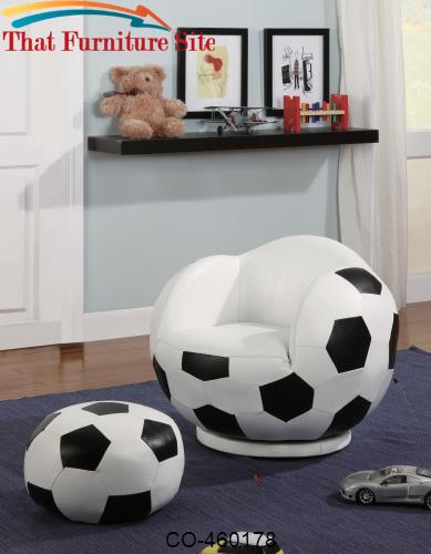 Kids Sports Chairs Small Kids Soccer Ball Chair and Ottoman by Coaster