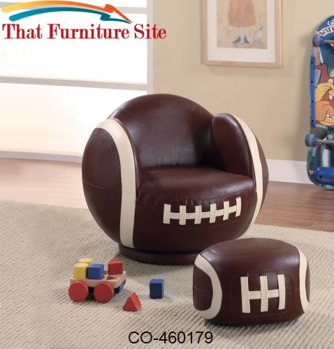 Kids Sports Chairs Small Kids Football Chair and Ottoman by Coaster Fu