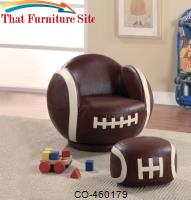 Kids Sports Chairs Small Kids Football Chair and Ottoman by Coaster Furniture 