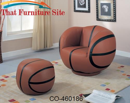 Kids Sports Chairs Large Kids Basketball Chair and Ottoman by Coaster 