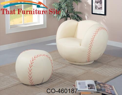 Kids Sports Chairs Large Kids Baseball Chair and Ottoman by Coaster Fu