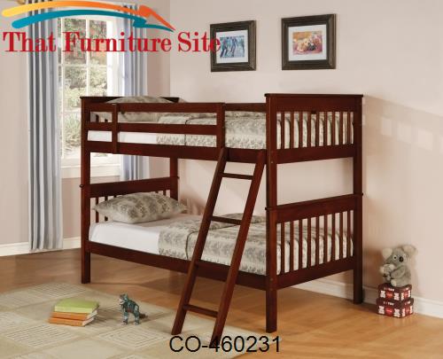 Parker Twin Slat Bunk Bed by Coaster Furniture  | Austin