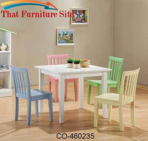 Kinzie 5 Piece Youth Table and Chair Set by Coaster Furniture  | Austi