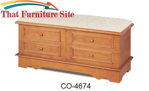 Cedar Chests Padded Pine Cedar Chest with False Drawer Front by Coaste