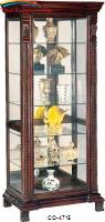 Curio Cabinets 6 Shelf Rectangular Curio Cabinet with Ornate Edges &amp; Decorative Feet by Coaster Furniture 