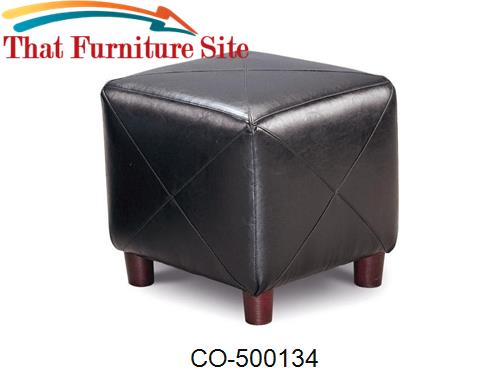 Ottomans Contemporary Faux Leather Cube Ottoman by Coaster Furniture  