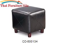 Ottomans Contemporary Faux Leather Cube Ottoman by Coaster Furniture 