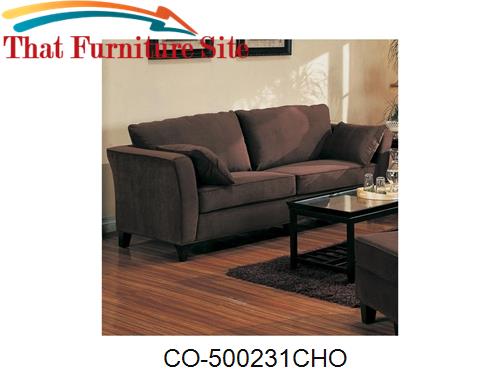 Park Place Contemporary Sofa with Flair Tapered Arms and Accent Pillow