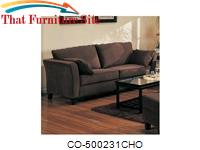 Park Place Contemporary Sofa with Flair Tapered Arms and Accent Pillows by Coaster Furniture 
