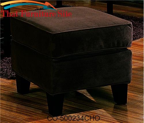 Park Place Upholstered Ottoman with Exposed Wood Feet by Coaster Furni