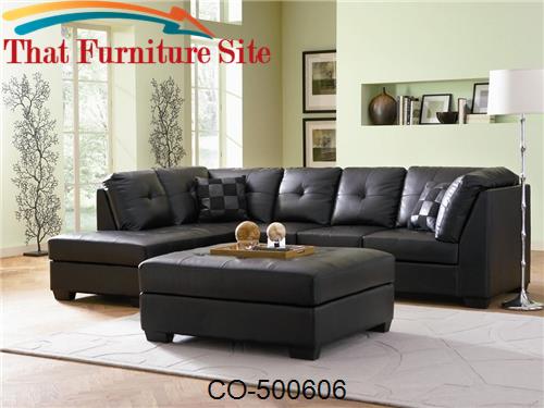 Darie Leather Sectional Sofa with Left-Side Chaise by Coaster Furnitur