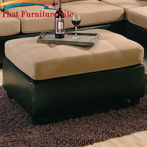 Harlow Contemporary Two Tone Ottoman by Coaster Furniture  | Austin