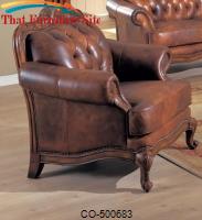 Victoria Rolled Arm Leather Chair by Coaster Furniture 