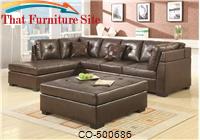 Darie Leather Sectional Sofa with Left-Side Chaise by Coaster Furniture 