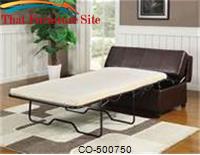 Benches Brown Upholstered Bench with Fold Out Sleeper &amp; Casters by Coaster Furniture 