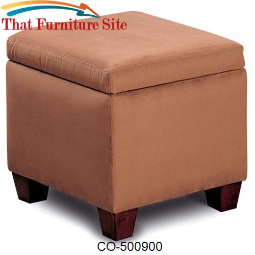 Ottomans Casual Microfiber Storage Cube Ottoman by Coaster Furniture  