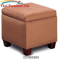 Ottomans Casual Microfiber Storage Cube Ottoman by Coaster Furniture 
