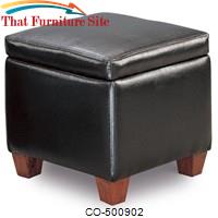 Ottomans Casual Faux Leather Storage Cube Ottoman by Coaster Furniture 