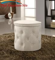 Beige Chenille Ottoman by Coaster Furniture 