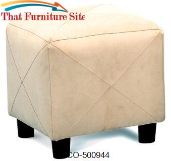 Ottomans Contemporary Microfiber Cube Ottoman by Coaster Furniture  | 