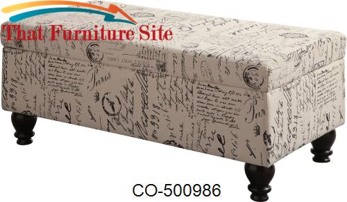 Benches French Script Storage Bench by Coaster Furniture  | Austin