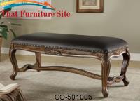 Benches Traditional Upholstered Bench by Coaster Furniture 
