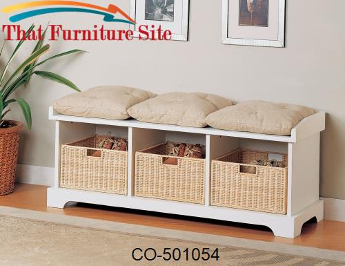 Benches Storage Bench with Baskets by Coaster Furniture  | Austin
