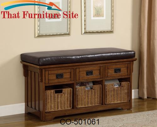 Benches Small Storage Bench with Upholstered Seat by Coaster Furniture