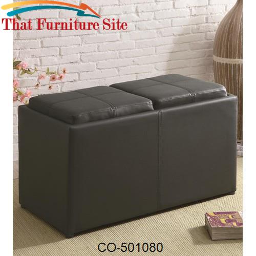 Ottomans Large Ottoman with Additional Seating Within by Coaster Furni