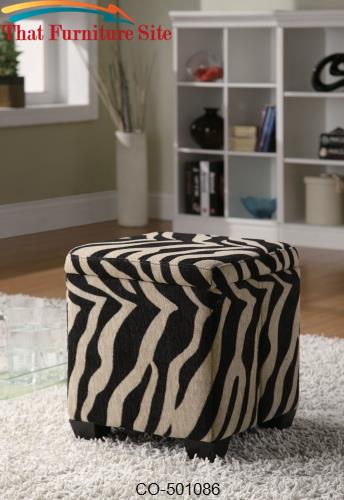 Square Storage ( Khaki Zebra ) Ottoman *D by Coaster Furniture  | Aust