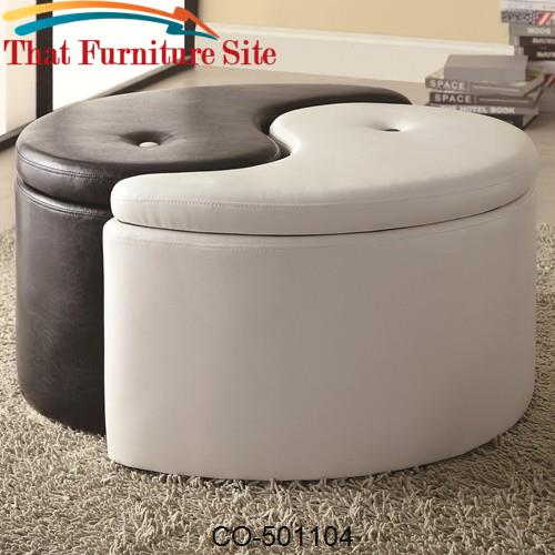 Ottomans Ying-Yang Storage Ottoman Furniture Piece with Contemporary S