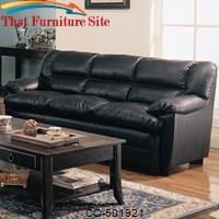 Harper Overstuffed Leather Sofa with Pillow Arms by Coaster Furniture 