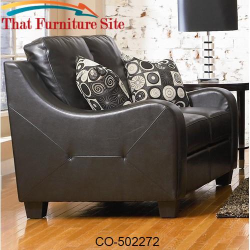 Java Contemporary Leather Love Seat by Coaster Furniture  | Austin
