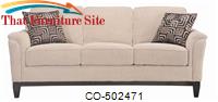 Carver Soft Beige Chenille Fabric Sofa by Coaster Furniture 