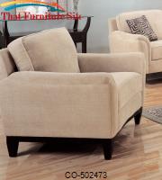 Carver Soft  Beige Chenille Fabric Chair by Coaster Furniture 