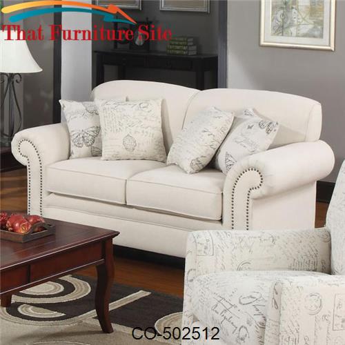 Norah Traditional Loveseat with Antique Inspired Detail by Coaster Fur