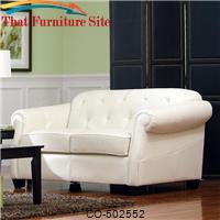 Kristyna Bonded Leather Loveseat with Button Tufting by Coaster Furniture 