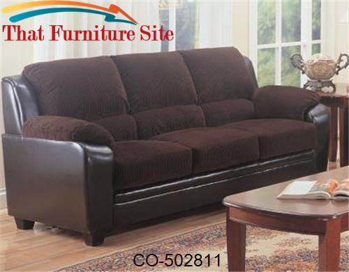 Monika Stationary Sofa with Wood Feet by Coaster Furniture  | Austin