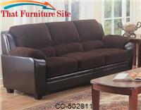 Monika Stationary Sofa with Wood Feet by Coaster Furniture 