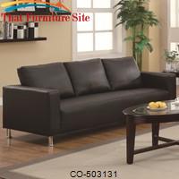 Cooper Stationary Sofa w/ Chrome Legs by Coaster Furniture 