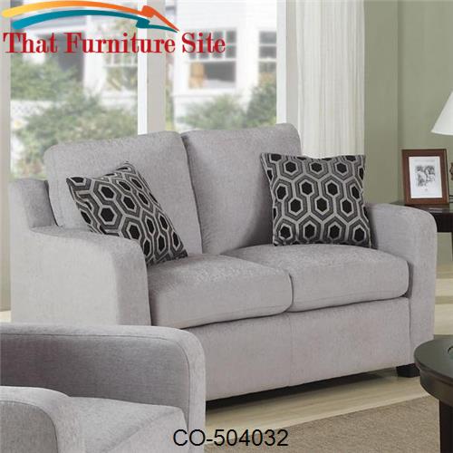 Charlotte Light Grey Chenille Love Seat by Coaster Furniture  | Austin