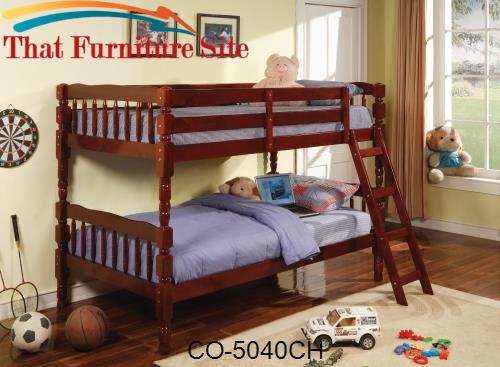 Corinth Twin Bunk Bed with Ladder by Coaster Furniture  | Austin